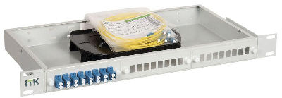 Кросс укомплектованный 1U LC (duplex) 16 портов (OS2) ITK FOBX24-1U-16LCUD09
