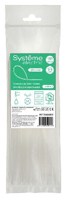 Стяжка кабельная 250х4.8 бел. (уп.100шт) SE IMT25048W
