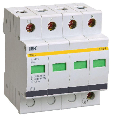 Ограничитель перенапряжения ОПС1-C 4P KARAT IEK MOP20-4-C