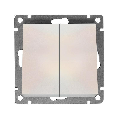 Выключатель 2-кл. СП Афина 10А IP20 механизм жемчуж. Universal A0023-OBr