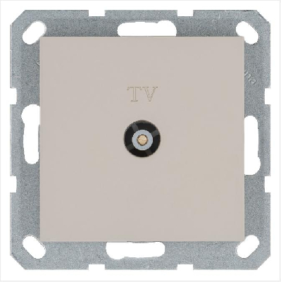 Розетка телевизионная оконечная TV Ф9.5мм механизм тауп Jasmart G6001T