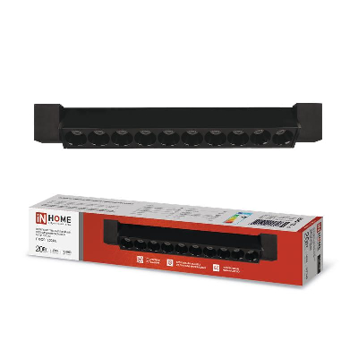 Светильник светодиодный трековый TOP-LINE л.-02R-TL 20Вт 4000К IP40 2000лм 345мм 24град. линейный поворотн. черн. IN HOME 4690612045757