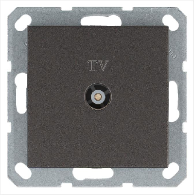 Розетка телевизионная оконечная TV Ф9.5мм механизм мокко Jasmart G6001Z