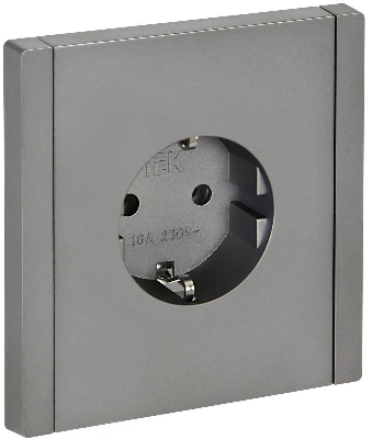 Розетка СП FORTE&PIANO FP516 16А с заземл. без защ. шторок винт. крепл. сталь IEK FP-R11-16-K46
