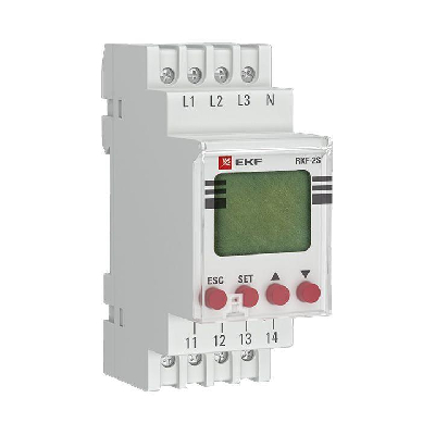 Реле контроля фаз с LCD дисплеем RKF-2S (с нейтралью) EKF rkf-2s
