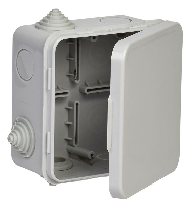 Коробка распаячная ОП 100х100х50 IP54 КМ41256 откид. крышка 8 вводов (7035) IEK UKO31-100-100-050-K03-54