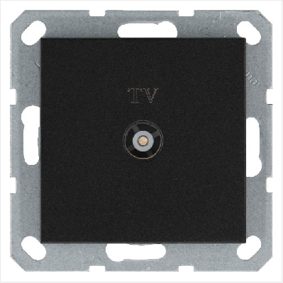 Розетка телевизионная оконечная TV Ф9.5мм механизм антрацит Jasmart G6001B