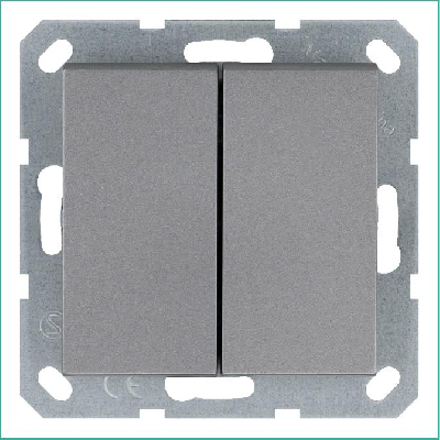 Переключатель проходной 2-кл. 10А IP20 механизм алюм. Jasmart G3022S