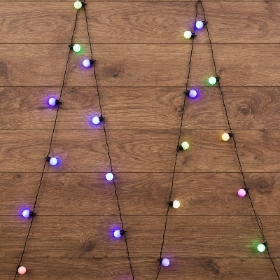Гирлянда светодиодная "Шарики" 5м d30мм 25LED RGB 6Вт 220-240В IP20 провод ПВХ темн. зел. Neon-Night 303-569