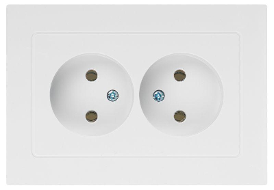 Розетка 2-м СП Accent 6-204-01 16А IP20 250В 2P AL/CU бел. Intro Б0063447