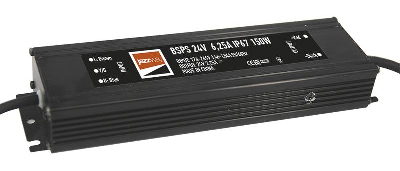 Блок питания для светодиодной ленты 150Вт 6.25А 24В IP67 BSPS влагозащ. метал. Pro+ JazzWay 5024212