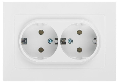 Розетка 2-м СП Accent 6-205-01 16А IP20 250В 2P+E Schuko AL/CU бел. Intro Б0063485