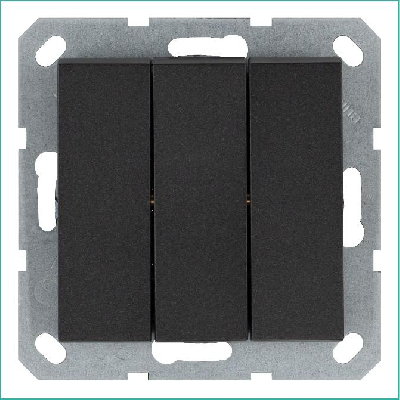 Выключатель 3-кл. 10А IP20 механизм антрацит Jasmart G3031B