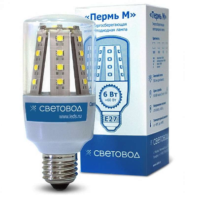 Лампа светодиодная "Пермь" М 28Y-12/85В желт. Световод ПМ.027.01