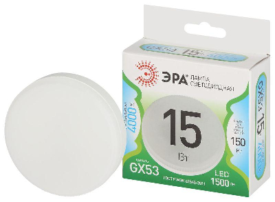 Лампа светодиодная GREEN LINE GX-15W-840-GX53 GL 15Вт таблетка 4000К яркий свет бел. GX53 Эра Б0067016