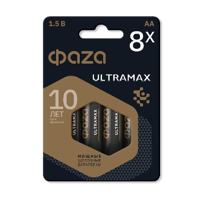 Элемент питания алкалиновый AA/LR6 1.5В Uл.AMAX BL-8 (уп.8шт) ФАZА 5064676