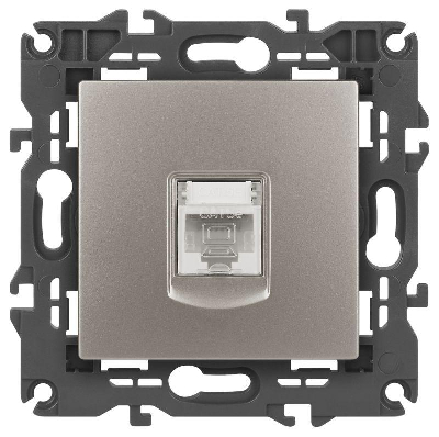 Розетка компьютерная Elegance 14-3107-16 RJ45 титан Эра Б0065764