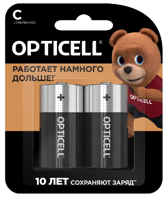 Элемент питания алкалиновый C/LR14 1.5В (блист. 2шт) Basic Opticell 5051004/6051004