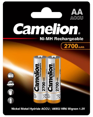 Аккумулятор AA/R6 2700мА.ч NI-MN BP-2 металлик (блист.2шт) Camelion 7371