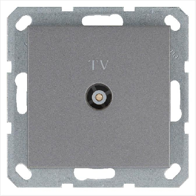 Розетка телевизионная оконечная TV Ф9.5мм механизм алюм. Jasmart G6001S