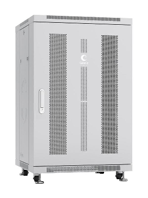 Шкаф монтажный телекоммуникационный напольн. ND-05C-18U60/100 19дюйм 18U 600х1000х988мм для распределит. и серверн. оборудования; передн. и задн. перфорир. двери ручка с замком RAL 7035 сер. Cabeus 7883c