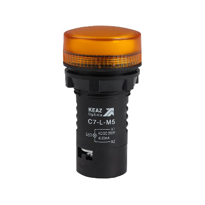 Лампа светодиодная OptiSignal Compact D22 С7-L-M5 желт. 230В AC/DC XB7EV05MP КЭАЗ 362161