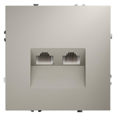 Розетка компьютерная 2-м СП S70 RJ45 + RJ45 кат.6 механизм кашемир Voltum VLS060203