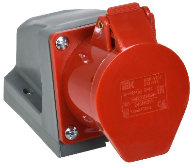 Розетка ОП ССИ-115 16А 3P+PE+N 380В IP44 IEK PSR12-016-5