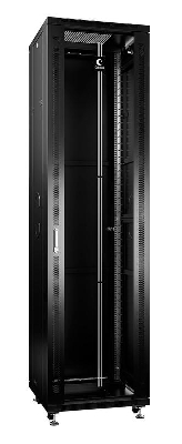 Шкаф монтажный телекоммуникационный напольный SH-05C-47U60/100-BK 19дюйм для распред. и серверн. оборудования 47U 600х1000х2277мм передн. стеклян. и задн. сплошн. метал. двери ручка с замком черн. (RAL 9004) Cabeus 8546c