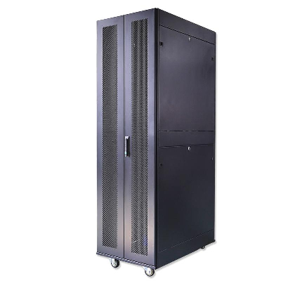 Шкаф серверный телекоммуникационный напольн. ND-SC-42U60/120-BK 19дюйм 42U 600х1200мм для распределит. и серверн. оборудования; передн. и задн. двойн. перфорир. двери ручки с замком RAL 9004 черн. Cabeus 11120c