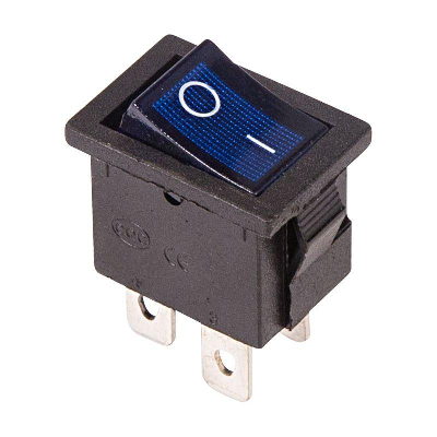 Выключатель клавишный 250В 6А (4с) ON-OFF син. с подсветкой Mini (RWB-207 SC-768) Rexant 36-2191