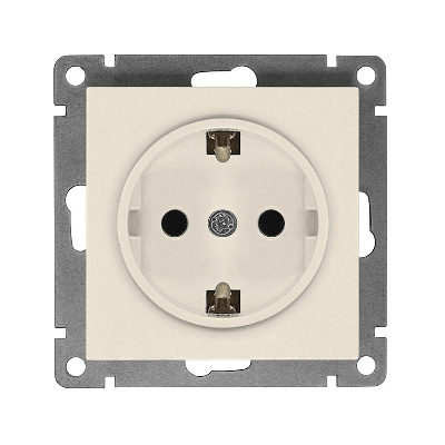 Розетка 1-м СП Афина 16А IP20 с заземл. механизм сл. кость (ivory) Universal A0028-I