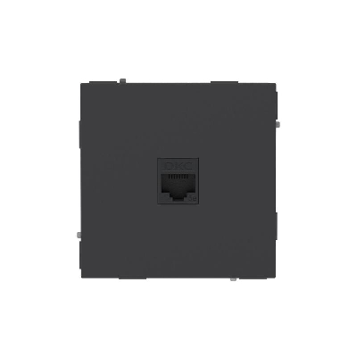 Розетка компьютерная 1-м KANT RJ45 кат.5E без шторки черн. уголь DKC 7012663