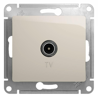 Розетка телевизионная оконечная TV 1-м СП Glossa 1дБ механизм молочн. SE GSL000991