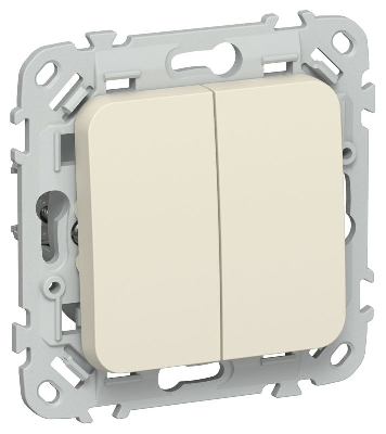 Выключатель 2-кл. СП FLITE ВС12-1-0-ФлСл 10А механизм сливочный IEK FI-V20-0-10-1-K86