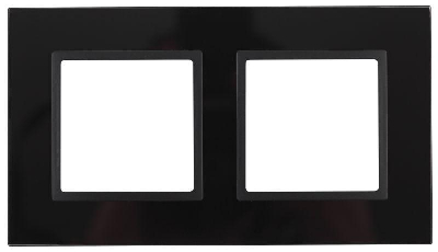 Рамка 2-м 14-5102-05 стекло Elegance черный+антрацит ЭРА Б0034492