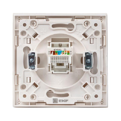 Розетка компьютерная 1-м Стокгольм RJ45 механизм бел. PROxima EKF EYK01-035-10