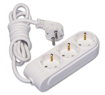 Удлинитель 3х2м с заземл. 16А IP20 ПВС 3х1.5 защ. шторки Makel N3210034