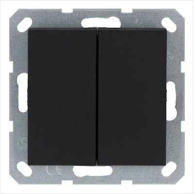 Переключатель перекрестный 2-кл. 10А IP20 механизм черн. матов. soft touch Jasmart G3014PB