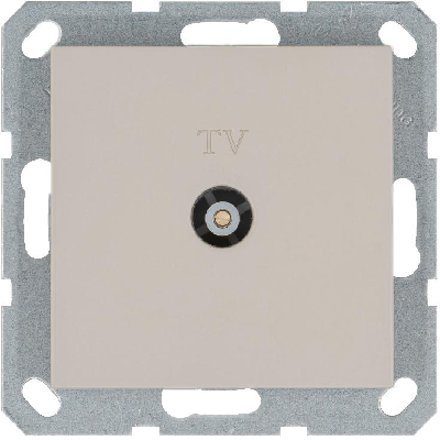 Розетка телевизионная проходная TV Ф9.5мм механизм тауп Jasmart G6002T