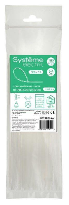 Стяжка кабельная 380х7.6 бел. (уп.100шт) SE IMT38076W