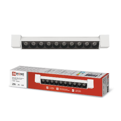 Светильник светодиодный трековый TOP-LINE л.-02R-TL 20Вт 4000К IP40 2000лм 345мм 24град. линейный поворотн. бел. IN HOME 4690612045740