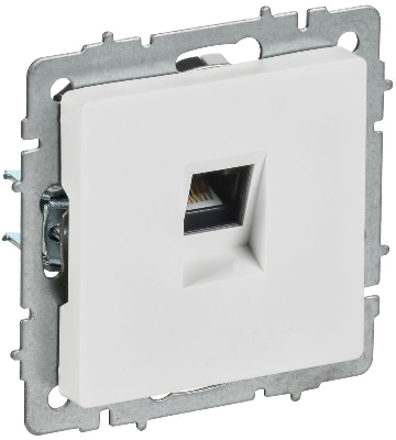 Розетка компьютерная СП BRITE РК10-БрАБ RJ45 кат.5E механизм арктич. бел. IEK BR-K10-1-K91