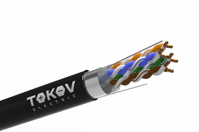 Кабель витая пара F/UTP 4х2х24AWG(0.48мм) кат.5E PE outdoor Fluke tested 305м (м) TOKOV ELECTRIC TKE-C05-F/UTP-42-5E-305-OD